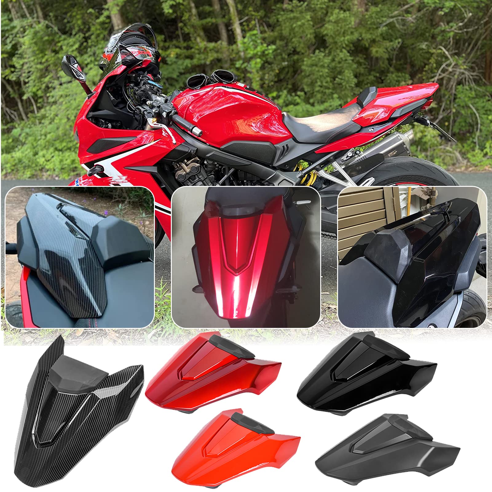 TAZGANTAX Verkleidungsabdeckung für Soziussitz hinten passend für HO-NDA CB650R CBR650R CB 650R CBR 650R CB 650 R CBR 650 R Zubehör 2019 2020 (Weinrot) von TAZGANTAX