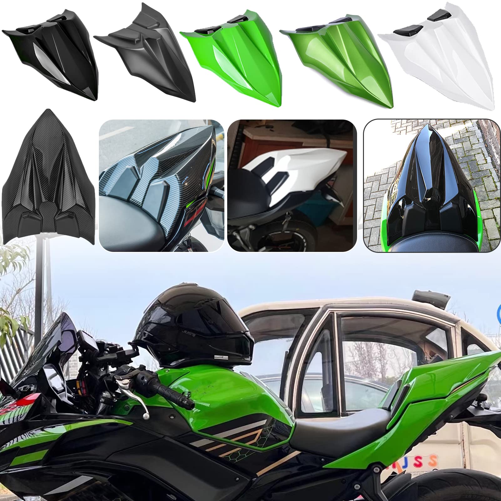 TAZGANTAX Verkleidungsabdeckung für den Soziussitz des Motorrads, kompatibel mit Z650 Ninja 650 Z-650 NINJA-650 Zubehör 2017 2018 2019 2020 2021 2022 2023 2024(Mattschwarz) von TAZGANTAX