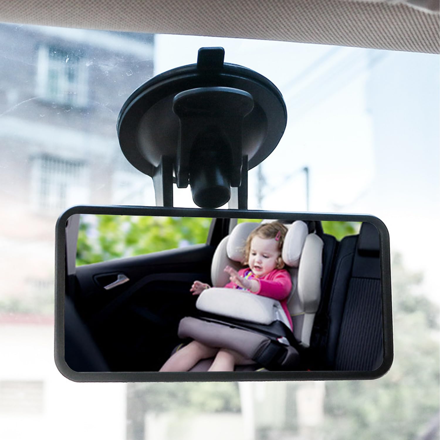 Auto Rückspiegel mit Starker Saugnapf, Universal Innenspiegel 360° Weitwinkelverstellbar Baby-Sichtspiegel im Auto für Auto, SUV, CRV, Vans, Trucks (12x6cm) von TAZZOR