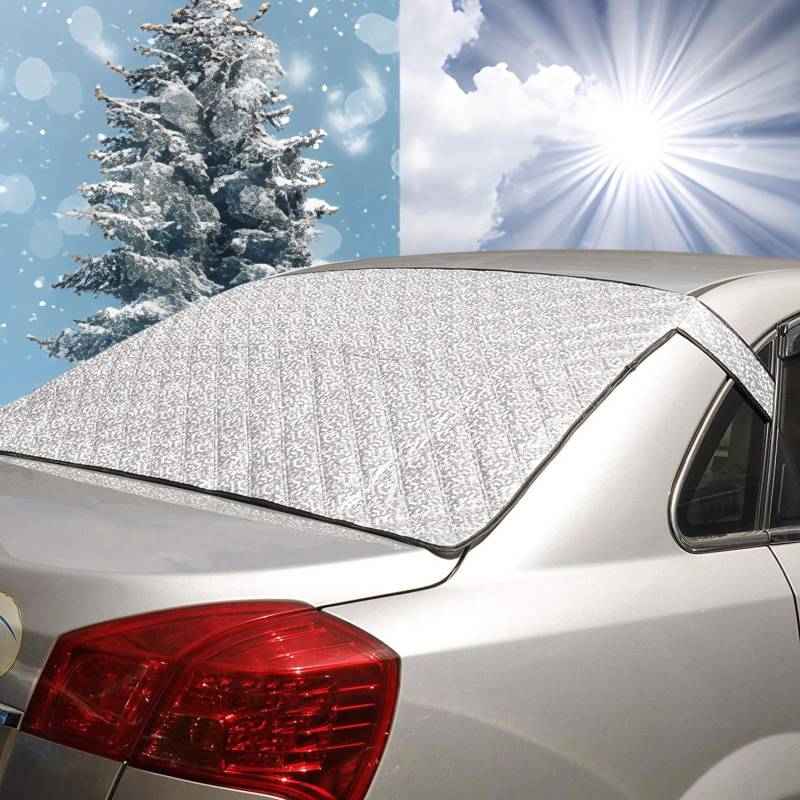 TAZZOR Heckscheibenabdeckung Auto Scheibenabdeckung Wasserdicht Frostsicher Windschutzscheibe Sonnenschutz Auto Heckscheibe mit Starke Magneten für meisten Auto und SUV, 140X80CM von TAZZOR