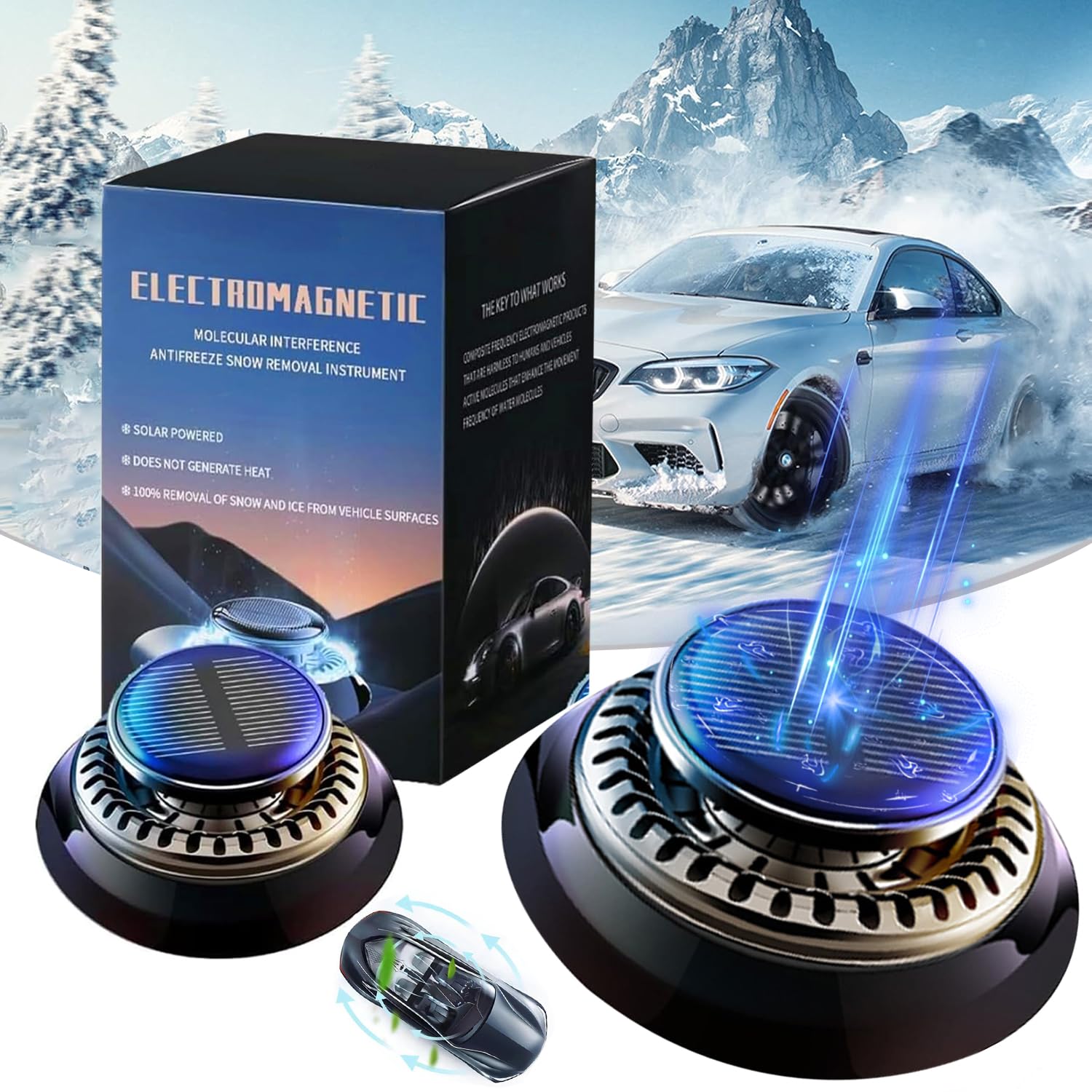 Auto Enteiser Tragbare Kinetische Molekularheizung, Antifreeze Electromagnetic Mini Heizung Auto Diffusoren für ätherische Öle, Elektromagnetische Molekulare Interferenz Frostschutzmittel (1 Pcs) von TBLMPNE