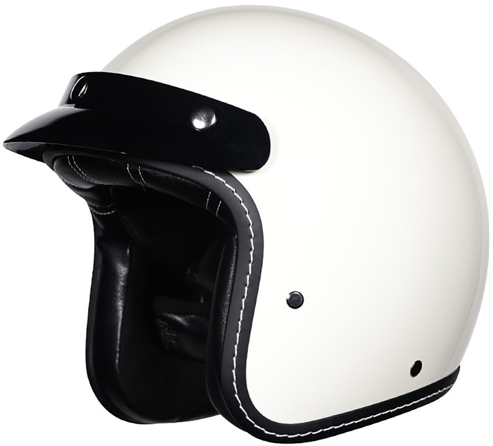 3/4 Halber Motorradhelm Jethelme, Retro-Motorradhelm, DOT/ECE-Zugelassener Retro Halbschalenhelm Für Damen Und Herren Erwachsene, Moped, Motorrad, Helikopter Helm Mit Sonnenblende 1,L=59-60CM von TBTBZXCV