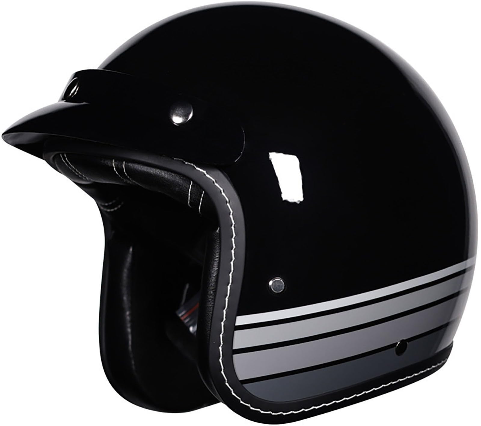 3/4 Halber Motorradhelm Jethelme, Retro-Motorradhelm, DOT/ECE-Zugelassener Retro Halbschalenhelm Für Damen Und Herren Erwachsene, Moped, Motorrad, Helikopter Helm Mit Sonnenblende 11,M=57-58CM von TBTBZXCV