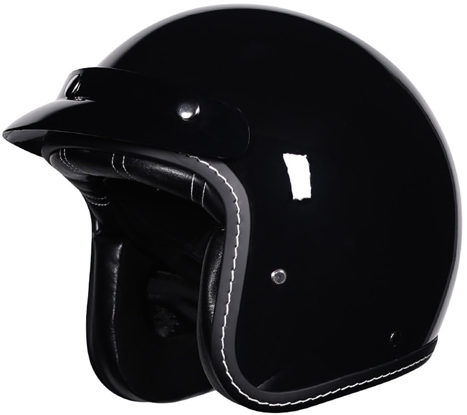 3/4 Halber Motorradhelm Jethelme, Retro-Motorradhelm, DOT/ECE-Zugelassener Retro Halbschalenhelm Für Damen Und Herren Erwachsene, Moped, Motorrad, Helikopter Helm Mit Sonnenblende 2,L=59-60CM von TBTBZXCV