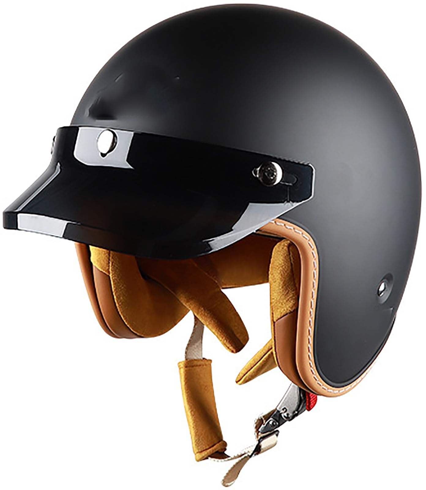 3/4-Motorrad-Halbhelm, DOT/ECE-Zertifizierung Roller Helm Fashionhelm, Jet Helm Halbschalenhelm Mit Sonnenblende, Motorradhelm Open Face Helm Für Damen Und Herren Erwachsene 2,L=59-60CM von TBTBZXCV