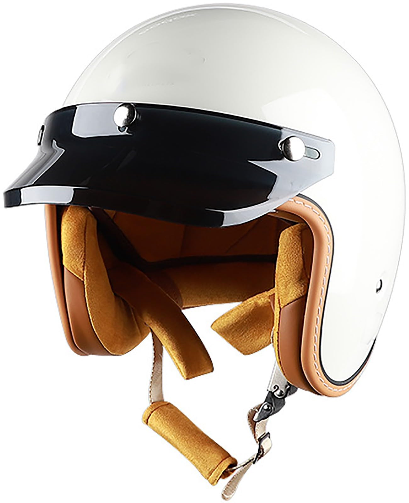 3/4-Motorrad-Halbhelm, DOT/ECE-Zertifizierung Roller Helm Fashionhelm, Jet Helm Halbschalenhelm Mit Sonnenblende, Motorradhelm Open Face Helm Für Damen Und Herren Erwachsene 3,XL=61-62CM von TBTBZXCV