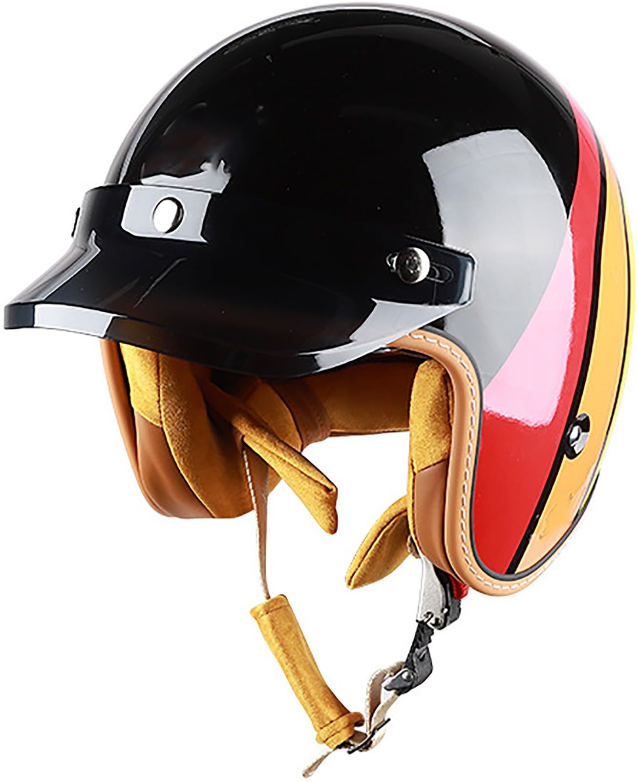 3/4-Motorrad-Halbhelm, DOT/ECE-Zertifizierung Roller Helm Fashionhelm, Jet Helm Halbschalenhelm Mit Sonnenblende, Motorradhelm Open Face Helm Für Damen Und Herren Erwachsene 5,L=59-60CM von TBTBZXCV