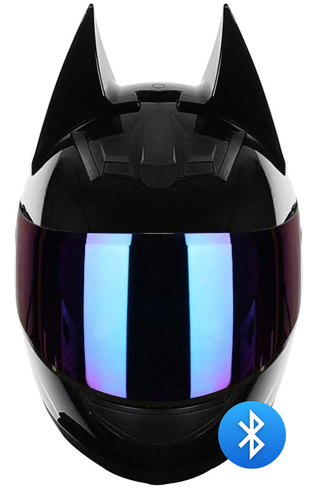 Damen Motorradhelm Bluetooth Fullface Helm Katzenohr Integralhelm Motorradhelm ECE-Geprüft Four Season Sturzhelm Mit Visier Für Street Bike Racing Motocross Pink 1,L=57-59CM von TBTBZXCV