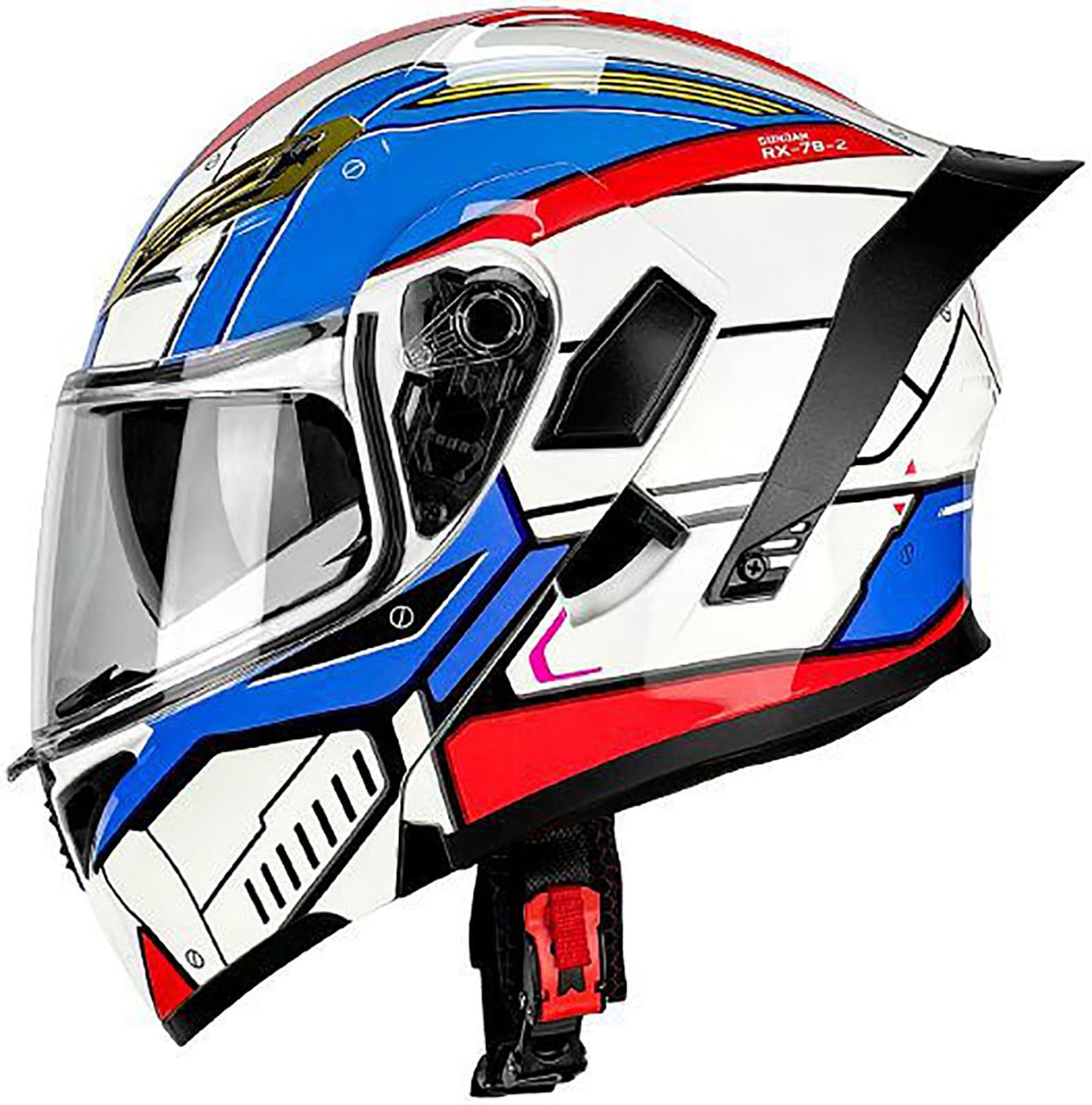 Klapphelm Motorradhelm DOT/ECE-Zertifizierung Flip Up Helm Vollvisierhelm Motorrad Schutzhelm Mit Doppelvisier Integrierter Modular Helm Für Männer Und Frauen Erwachsene 1,L=59-60CM von TBTBZXCV