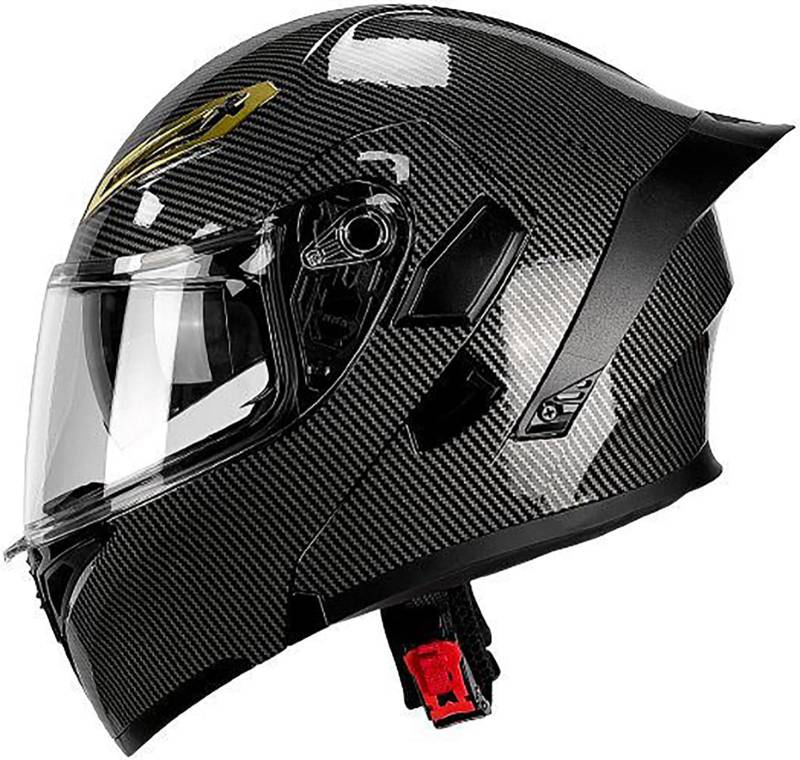 Klapphelm Motorradhelm DOT/ECE-Zertifizierung Flip Up Helm Vollvisierhelm Motorrad Schutzhelm Mit Doppelvisier Integrierter Modular Helm Für Männer Und Frauen Erwachsene 4,L=59-60CM von TBTBZXCV