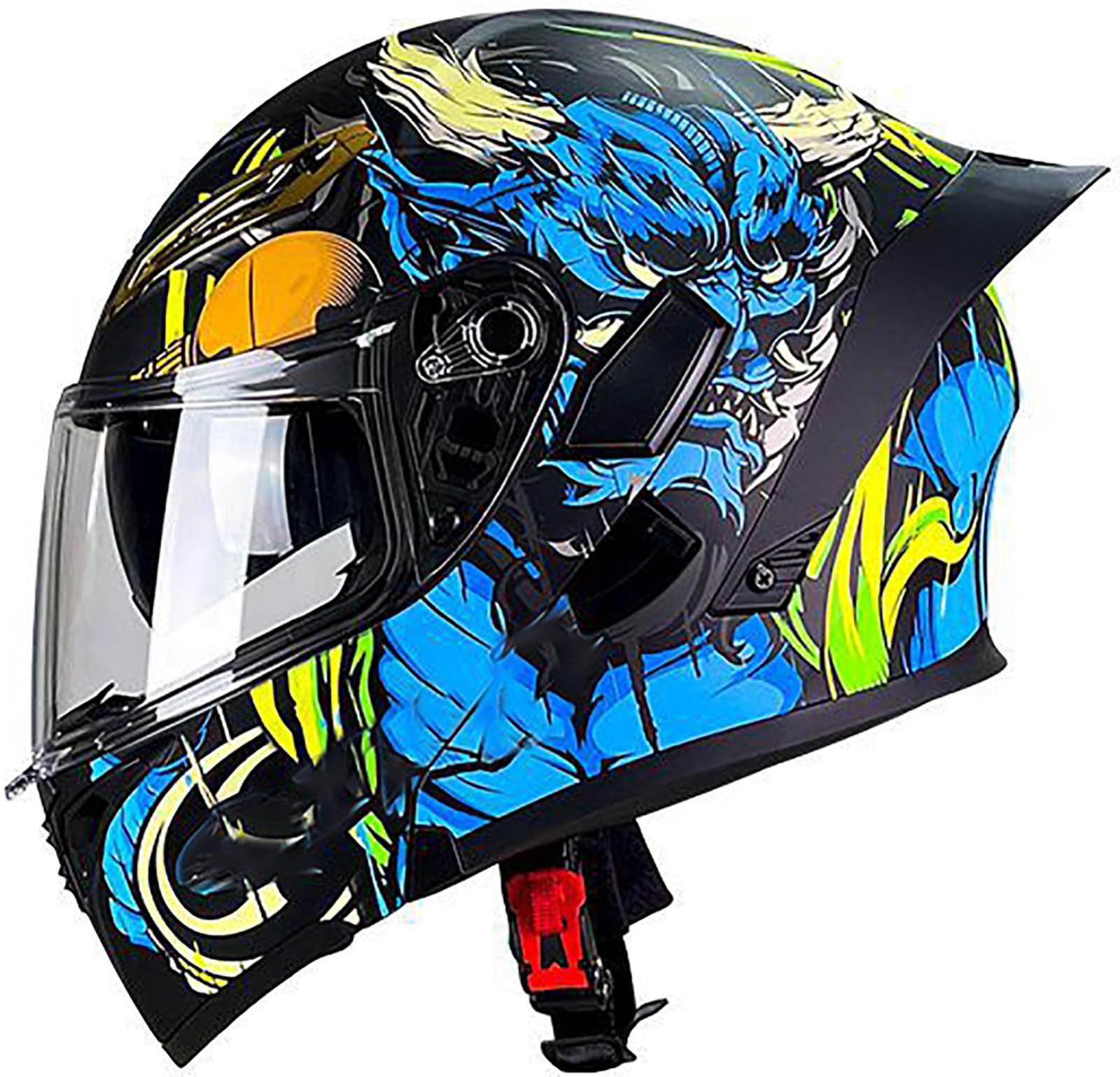 Klapphelm Motorradhelm DOT/ECE-Zertifizierung Flip Up Helm Vollvisierhelm Motorrad Schutzhelm Mit Doppelvisier Integrierter Modular Helm Für Männer Und Frauen Erwachsene 5,XXL=63-64CM von TBTBZXCV