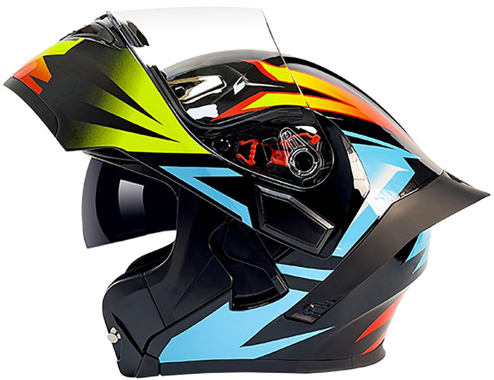 Modularer Helm Motorradhelm, Flip Up Helm Erwachsener Full Face Motorradhelm Mit Doppelvisier, DOT/ECE-Zertifizierung Integralhelm, Motorrad Klapphelm Für Männer Und Frauen 10,L=59-60CM von TBTBZXCV