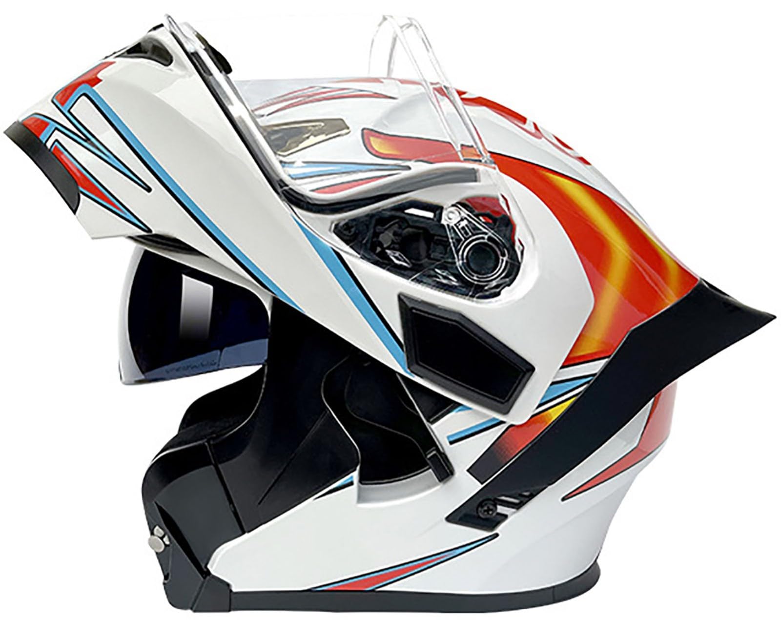 Modularer Helm Motorradhelm, Flip Up Helm Erwachsener Full Face Motorradhelm Mit Doppelvisier, DOT/ECE-Zertifizierung Integralhelm, Motorrad Klapphelm Für Männer Und Frauen 4,L=59-60CM von TBTBZXCV