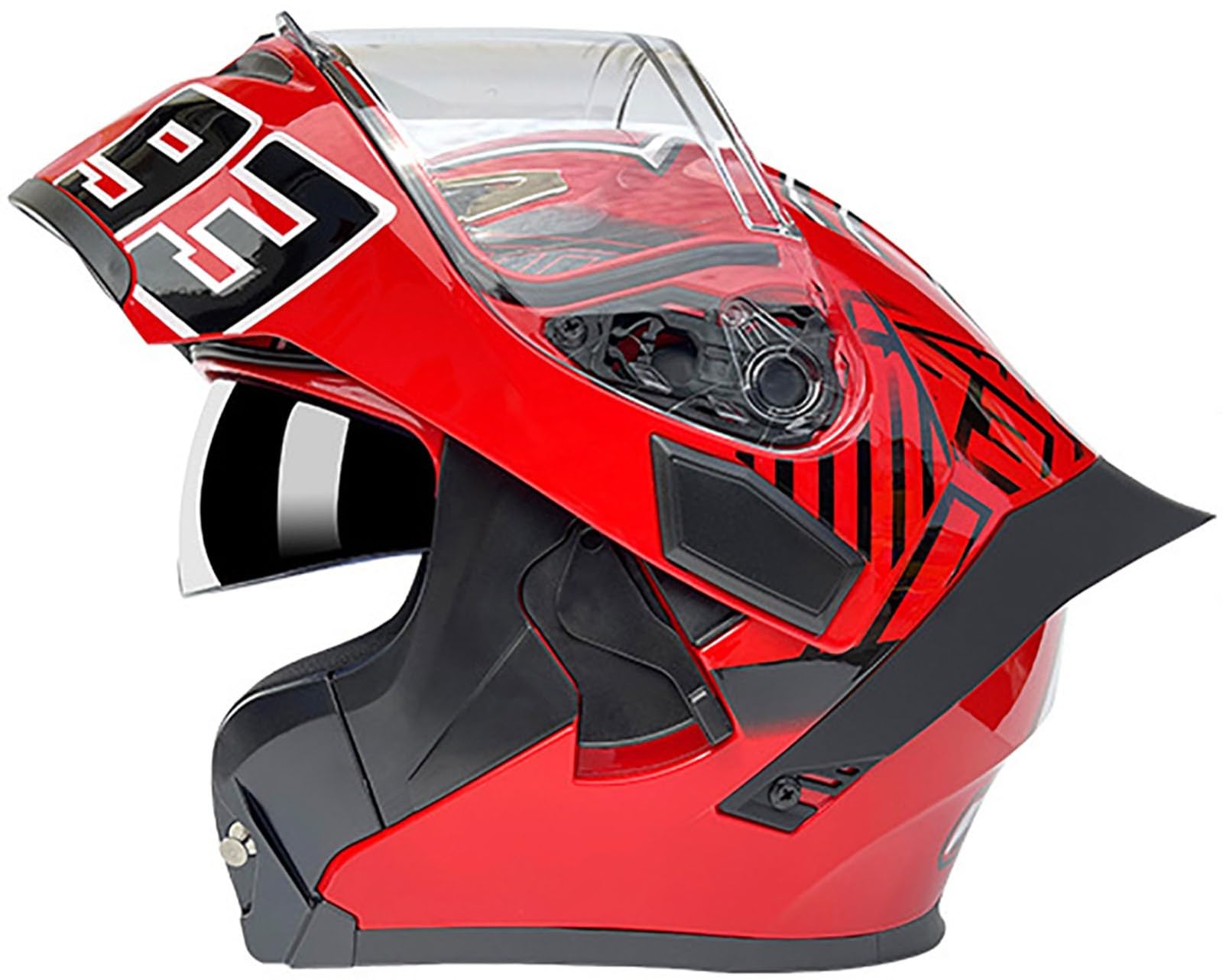 Modularer Helm Motorradhelm, Flip Up Helm Erwachsener Full Face Motorradhelm Mit Doppelvisier, DOT/ECE-Zertifizierung Integralhelm, Motorrad Klapphelm Für Männer Und Frauen 9,L=59-60CM von TBTBZXCV