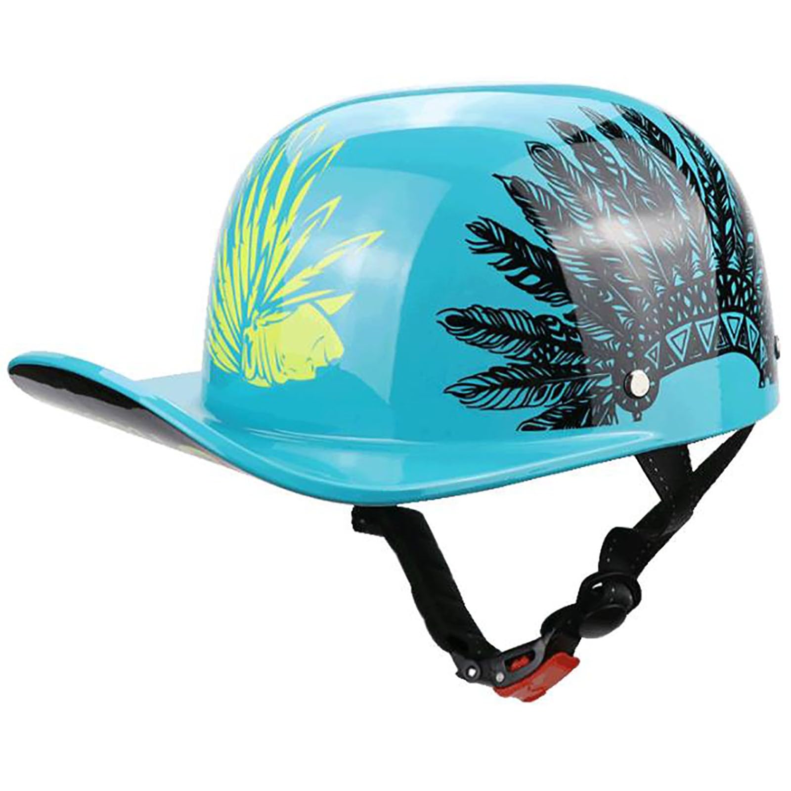 Motorrad Halbhelm Halbschalenhelm Baseballmütze-Helm DOT/ECE-Zulassung Baseball Cap Open Face Helm Mit Schnelllösetaste Und Verlängerte Krempe Jethelm Für Damen Und Herren 1,L=59-60CM von TBTBZXCV