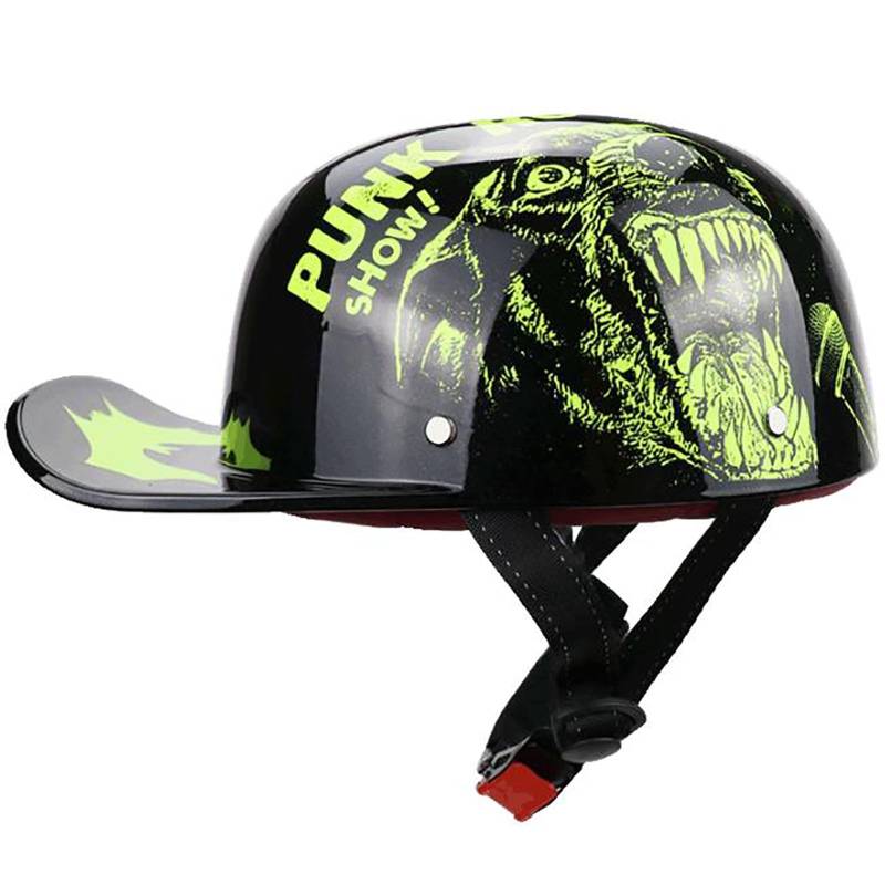 Motorrad Halbhelm Halbschalenhelm Baseballmütze-Helm DOT/ECE-Zulassung Baseball Cap Open Face Helm Mit Schnelllösetaste Und Verlängerte Krempe Jethelm Für Damen Und Herren 3,L=59-60CM von TBTBZXCV