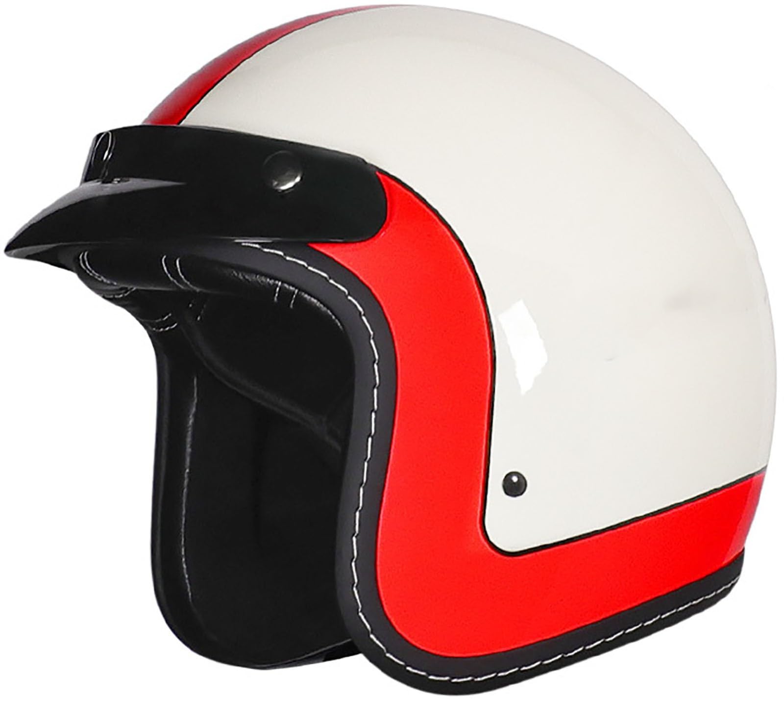 Motorradhelm Halbhelme, Antikollisions-Schutzhelm Für Erwachsene Herren Und Damen, DOT/ECE-Zertifizierter Halbschale Jet-Helm Mit Sonnenblende, Für Bike Cruiser Moped Scooter 1,L=59-60CM von TBTBZXCV