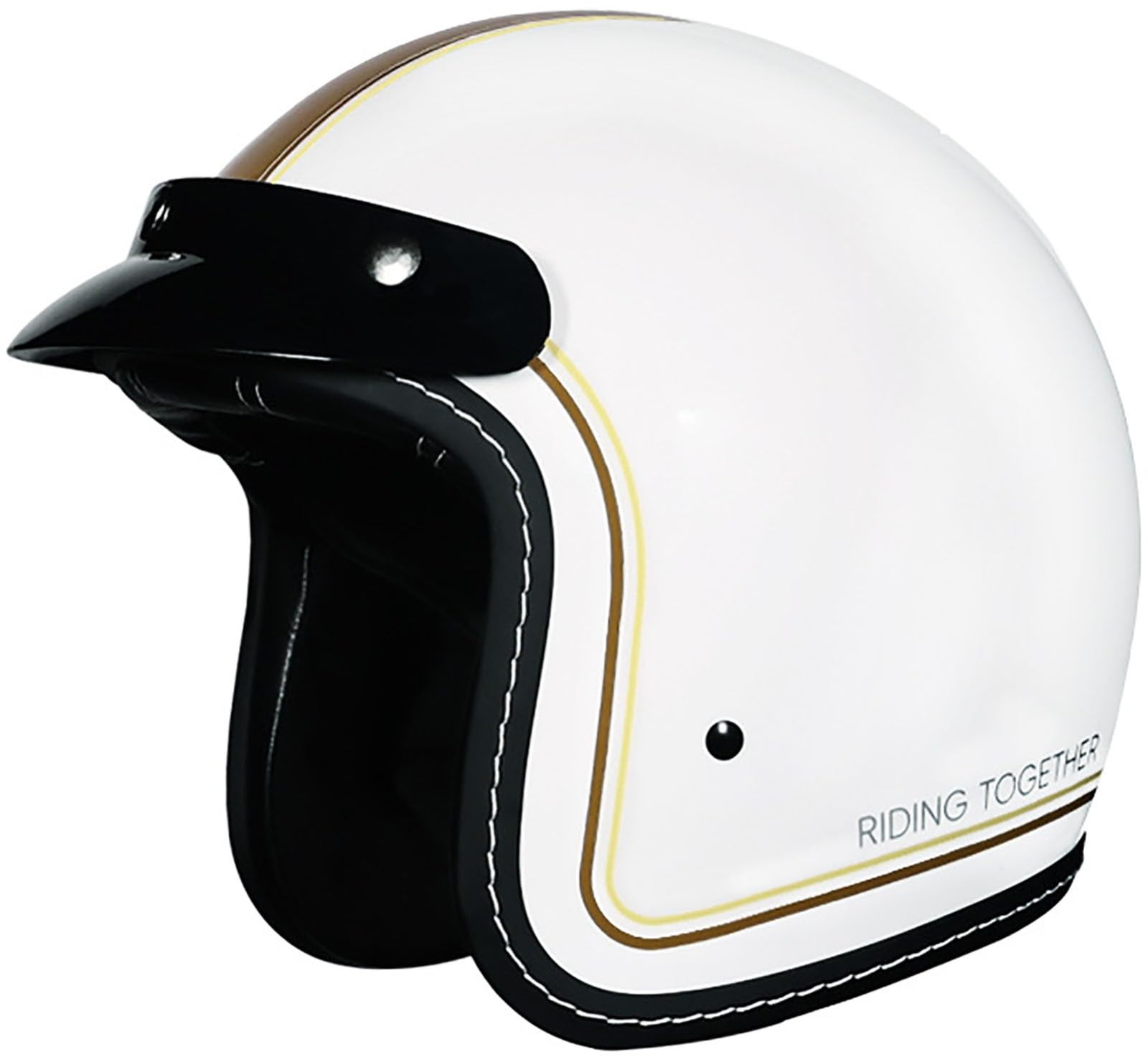 Motorradhelm Halbhelme, Antikollisions-Schutzhelm Für Erwachsene Herren Und Damen, DOT/ECE-Zertifizierter Halbschale Jet-Helm Mit Sonnenblende, Für Bike Cruiser Moped Scooter 2,L=59-60CM von TBTBZXCV