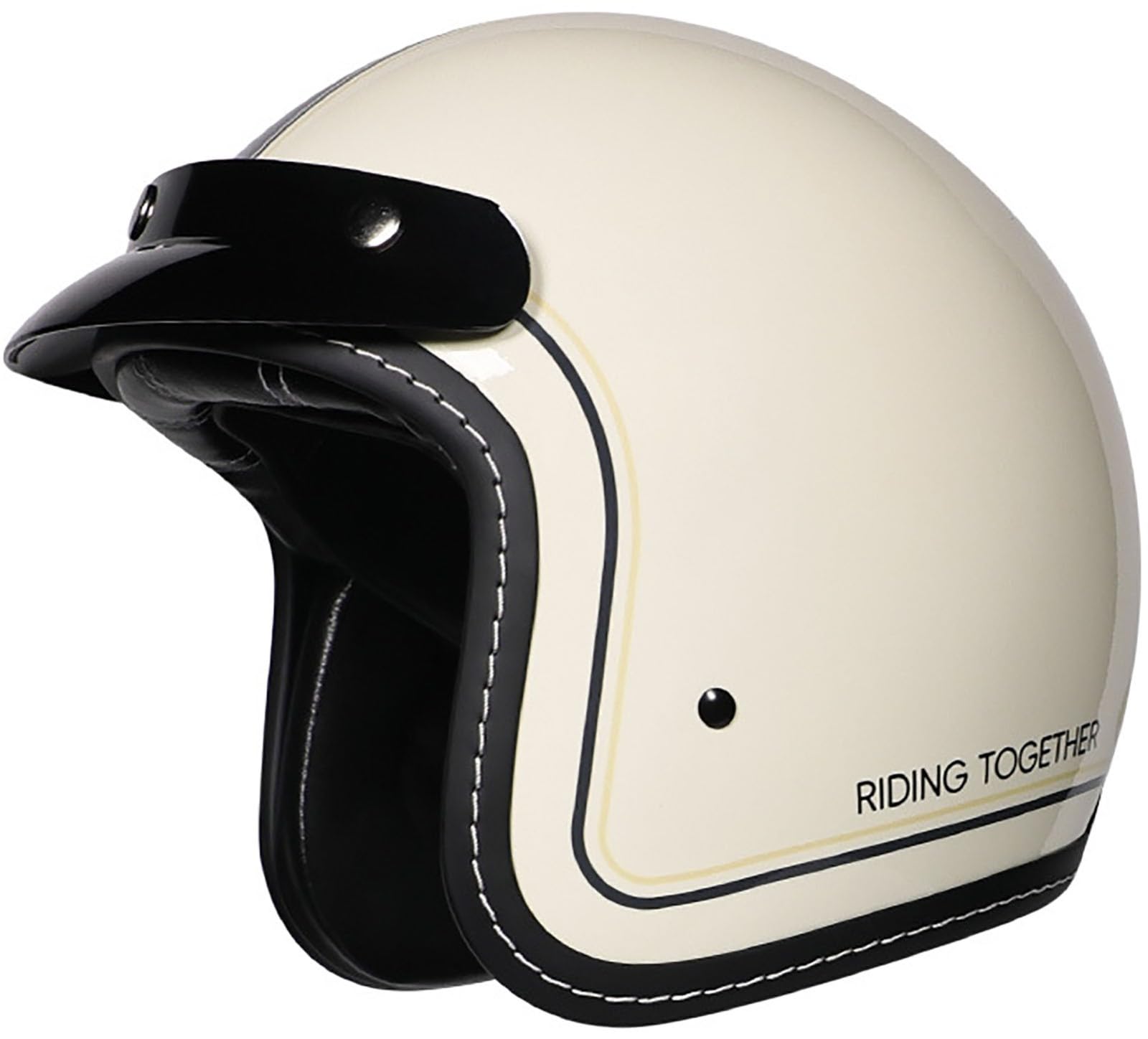 Motorradhelm Halbhelme, Antikollisions-Schutzhelm Für Erwachsene Herren Und Damen, DOT/ECE-Zertifizierter Halbschale Jet-Helm Mit Sonnenblende, Für Bike Cruiser Moped Scooter 5,L=59-60CM von TBTBZXCV