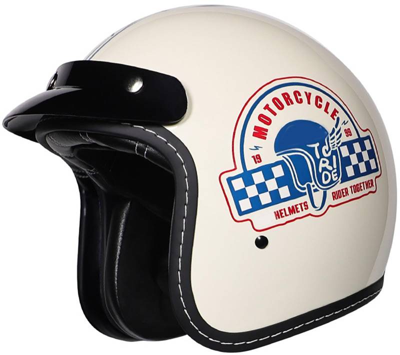 Motorradhelm Halbhelme, Antikollisions-Schutzhelm Für Erwachsene Herren Und Damen, DOT/ECE-Zertifizierter Halbschale Jet-Helm Mit Sonnenblende, Für Bike Cruiser Moped Scooter 6,M=57-58CM von TBTBZXCV