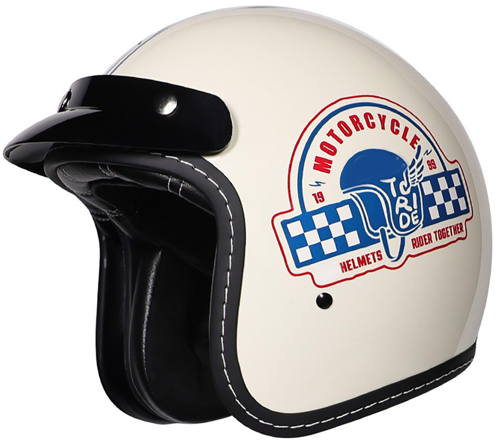 Motorradhelm Halbhelme, Antikollisions-Schutzhelm Für Erwachsene Herren Und Damen, DOT/ECE-Zertifizierter Halbschale Jet-Helm Mit Sonnenblende, Für Bike Cruiser Moped Scooter 6,XXL=63-64CM von TBTBZXCV