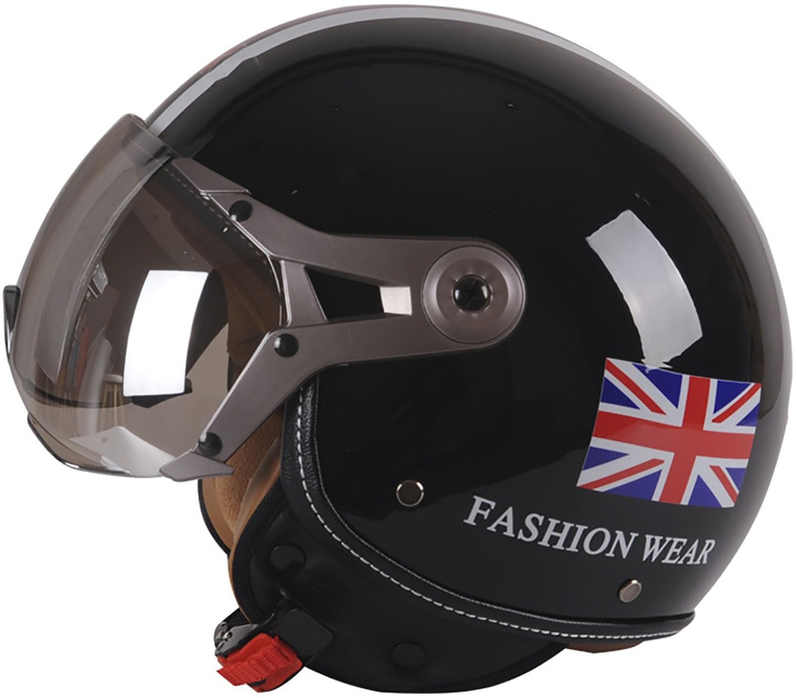 Motorradhelm Jethelm 3/4 Helm, DOT/ECE Zertifizierung Motorrad Halbschalenhelm Scooter Helm Rollerhelm Jet-Helm Für Herren Und Damen Erwachsene Open Face Helm Mit Sonnenblende 2,M=57-58CM von TBTBZXCV