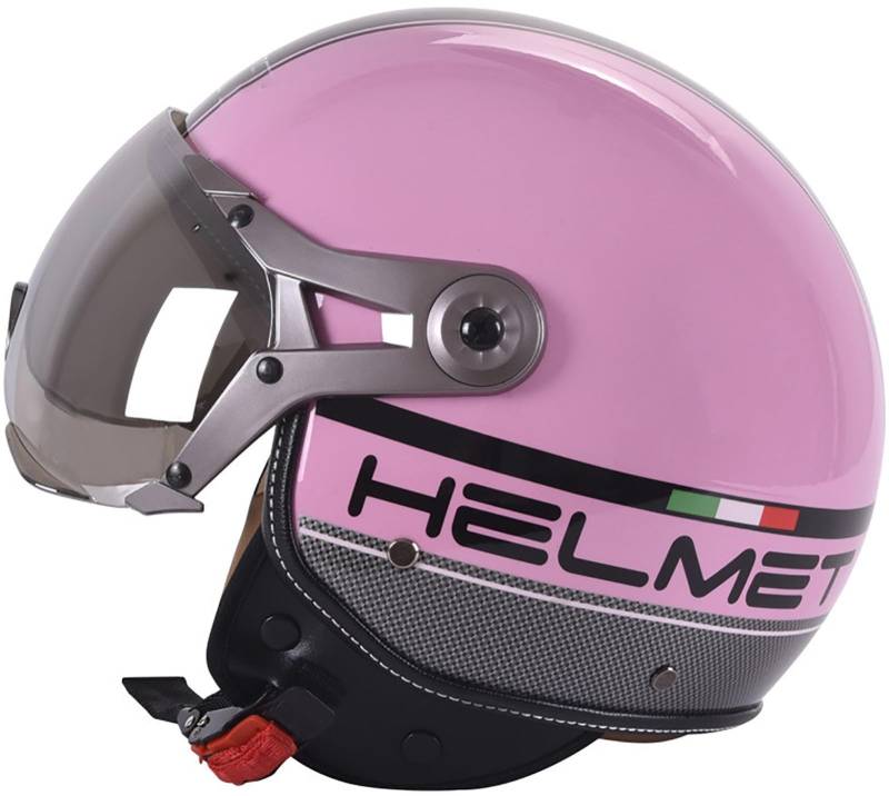 Motorradhelm Jethelm 3/4 Helm, DOT/ECE Zertifizierung Motorrad Halbschalenhelm Scooter Helm Rollerhelm Jet-Helm Für Herren Und Damen Erwachsene Open Face Helm Mit Sonnenblende 5,L=59-60CM von TBTBZXCV