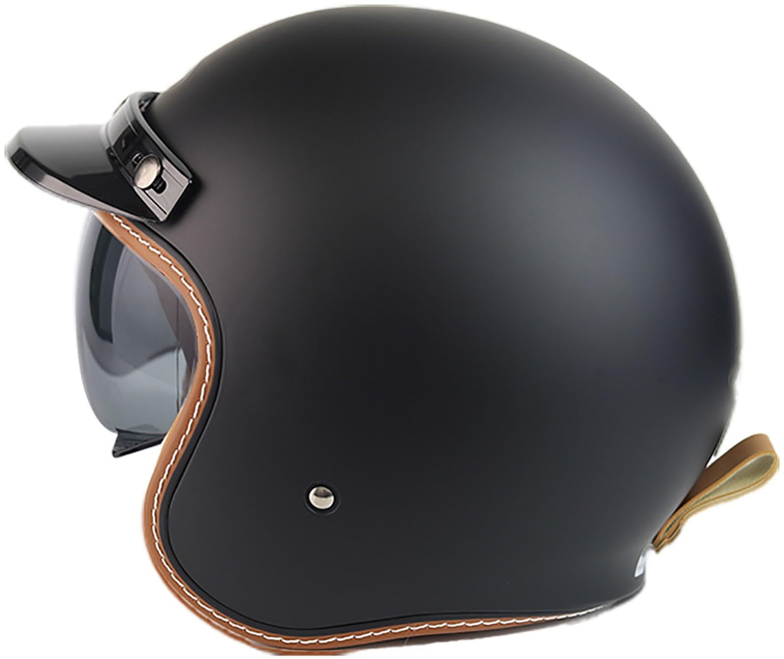 Retro Motorrad Motorradhelm, Motorrad Jethelm 3/4 Mit Sonnenblende, DOT/ECE-Zertifiziert Open Face Helm Halbhelme, Halbschalenhelm Für Herren Und Damen Erwachsene 1,L=59-60CM von TBTBZXCV