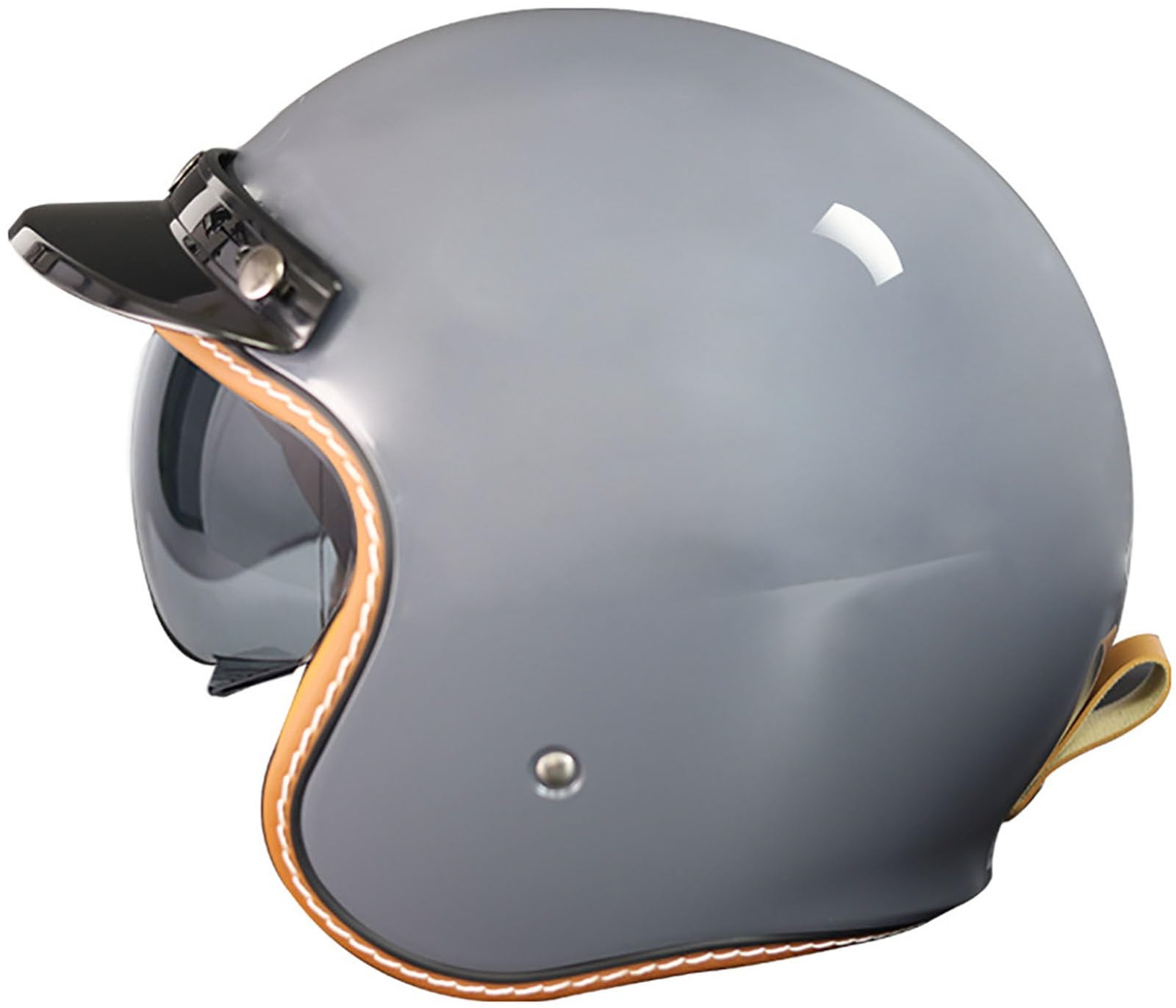 Retro Motorrad Motorradhelm, Motorrad Jethelm 3/4 Mit Sonnenblende, DOT/ECE-Zertifiziert Open Face Helm Halbhelme, Halbschalenhelm Für Herren Und Damen Erwachsene 3,L=59-60CM von TBTBZXCV