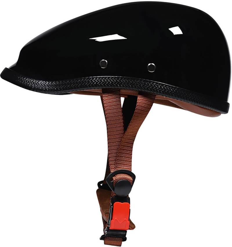 Retro Motorradhelm Halbschalenhelm Mit ECE Zulassung Baseball Cap Helm Jethelm Deutscher Stil Totenkopf Kappe Helm Motorrad Cruiser Roller Für Männer Und Frauen 1,M von TBTBZXCV