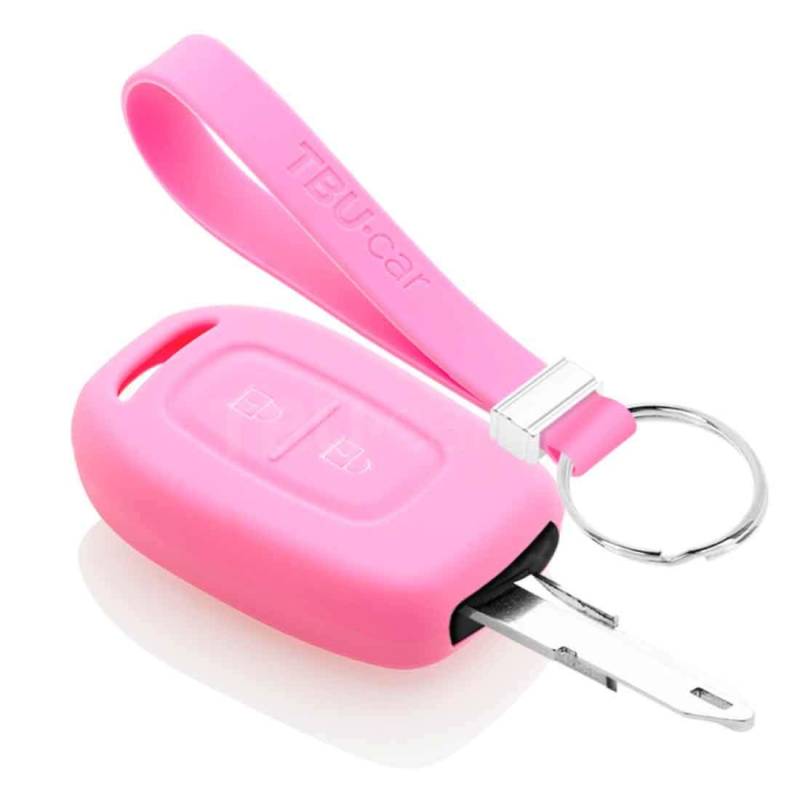 TBU car Autoschlüssel Hülle kompatibel mit Dacia 2 Tasten - Schutzhülle aus Silikon - Auto Schlüsselhülle Cover in Rosa von TBU car