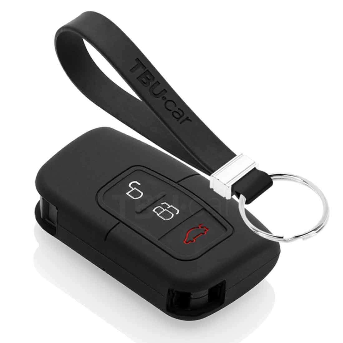 TBU car Autoschlüssel Hülle kompatibel mit Ford 3 Tasten (Keyless Entry) - Schutzhülle aus Silikon - Auto Schlüsselhülle Cover in Schwarz von TBU car