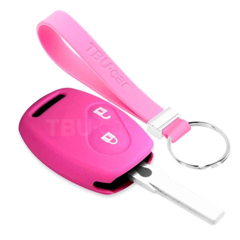 TBU car Autoschlüssel Hülle kompatibel mit Honda 2 Tasten - Schutzhülle aus Silikon - Auto Schlüsselhülle Cover in Rosa von TBU car