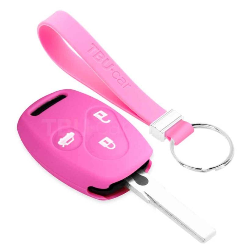 TBU car Autoschlüssel Hülle kompatibel mit Honda 3 Tasten - Schutzhülle aus Silikon - Auto Schlüsselhülle Cover in Rosa von TBU car