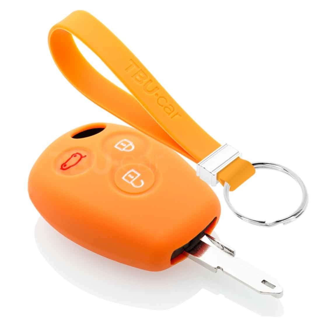 TBU car Autoschlüssel Hülle kompatibel mit Smart 3 Tasten - Schutzhülle aus Silikon - Auto Schlüsselhülle Cover in Orange von TBU car