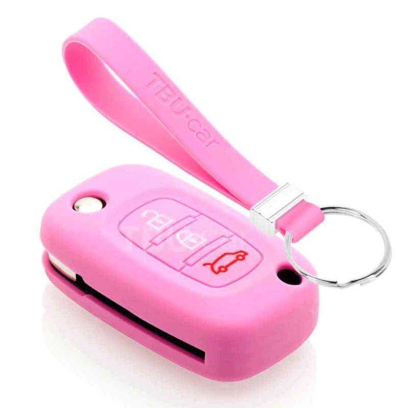 TBU car Autoschlüssel Hülle kompatibel mit Smart 3 Tasten - Schutzhülle aus Silikon - Auto Schlüsselhülle Cover in Rosa von TBU car