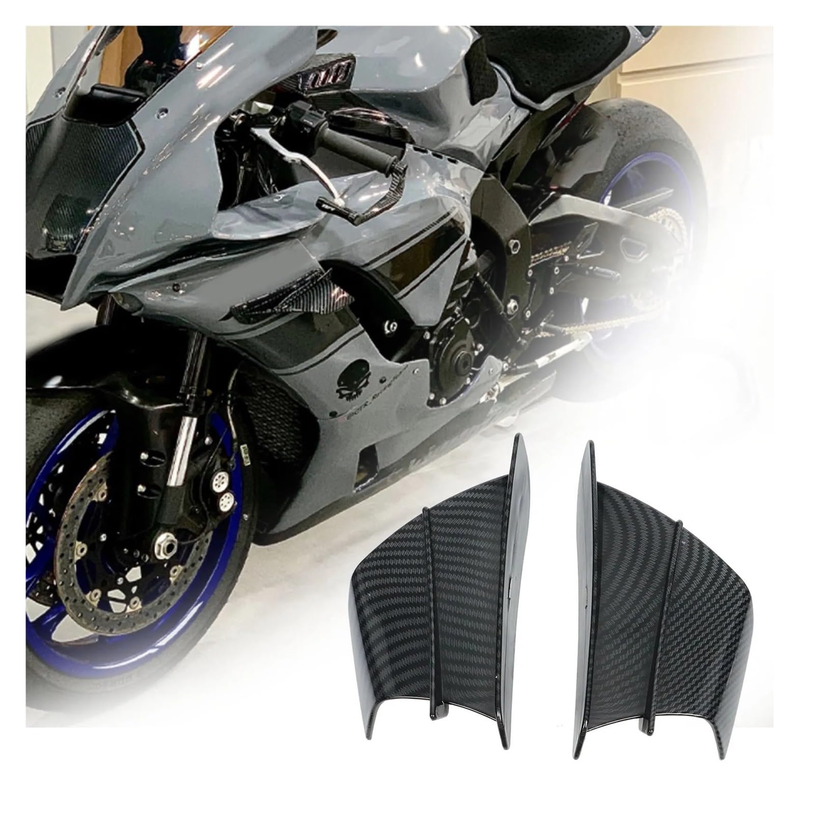 TBUOIUE Flügel Spoiler 1 Paar Motorrad Aerodynamische Wing Bon Seitenverkleidungen Winglets Seitenverkleidungen Winglets Verkleidungsflügel von TBUOIUE