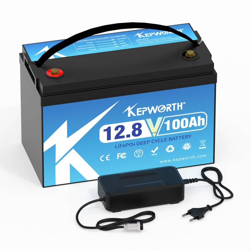 12V 100AH ​​LiFePO4 Batterie Grade A Zellen mit BMS Deep Cycle 10000+ Mal, geeignet für Solar, Wohnmobil, Anhänger, Trolling-Motor, Boot, Standserie und Parallel… von TCBWORTH