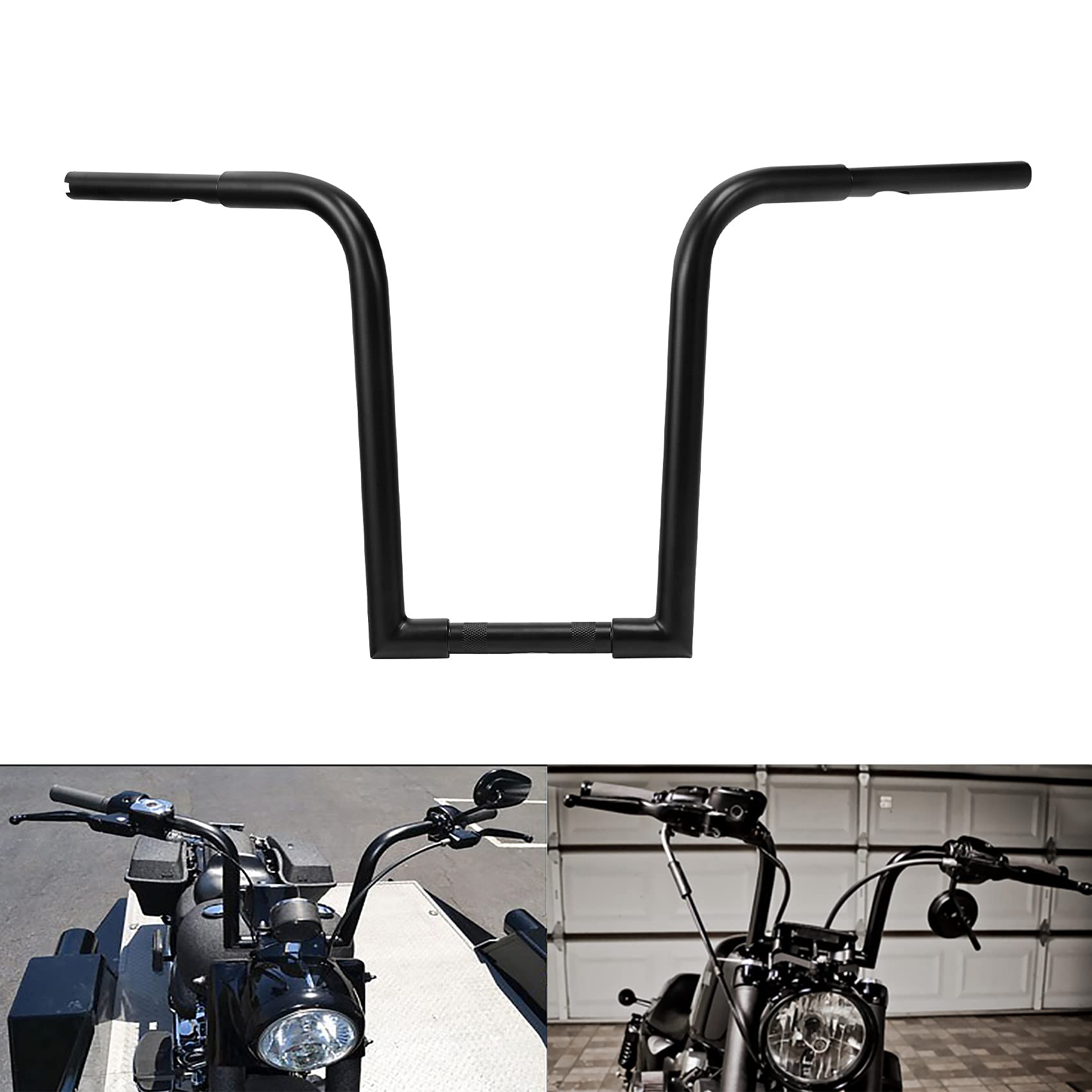 TCMT Ape Hangers Bar 40,6 cm Rise 20,3 cm Pullback Lenker Passend für Harley FLST FXST Softail Slim Heritage Fat Boy Deluxe Deuce Sportster XL 883 1200 Dyna Super Wide Glide Low Rider Fat Bob von TCMT