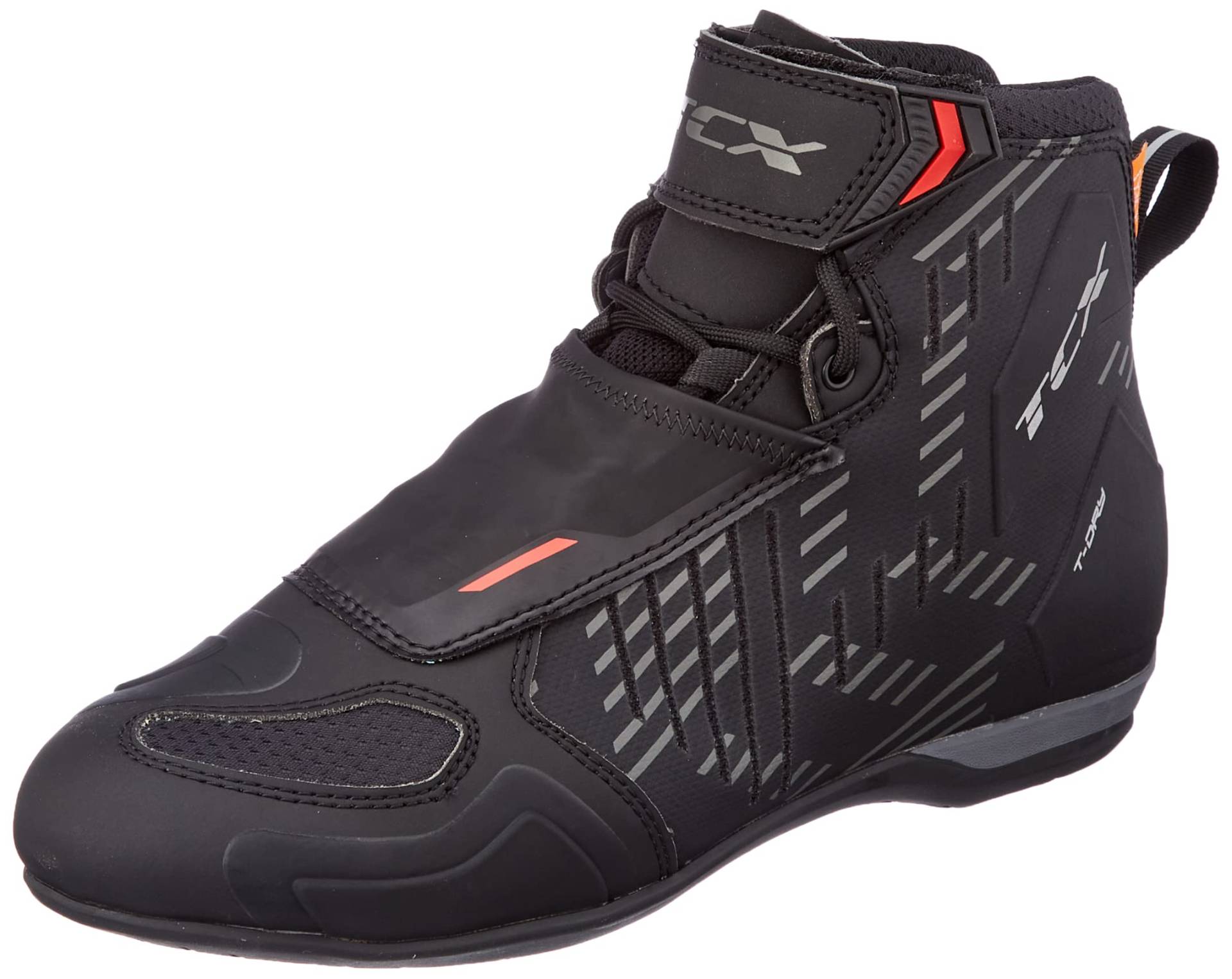 TCX - R04D Waterproof, Herren-Motorradschuhe, Wasserdicht Zertifiziert mit T-DRY-Membran, Schnürsenkel und Klettverschluss, Obermaterial aus Mesh mit Hot-Melt-Beschichtung, Schwarz von TCX