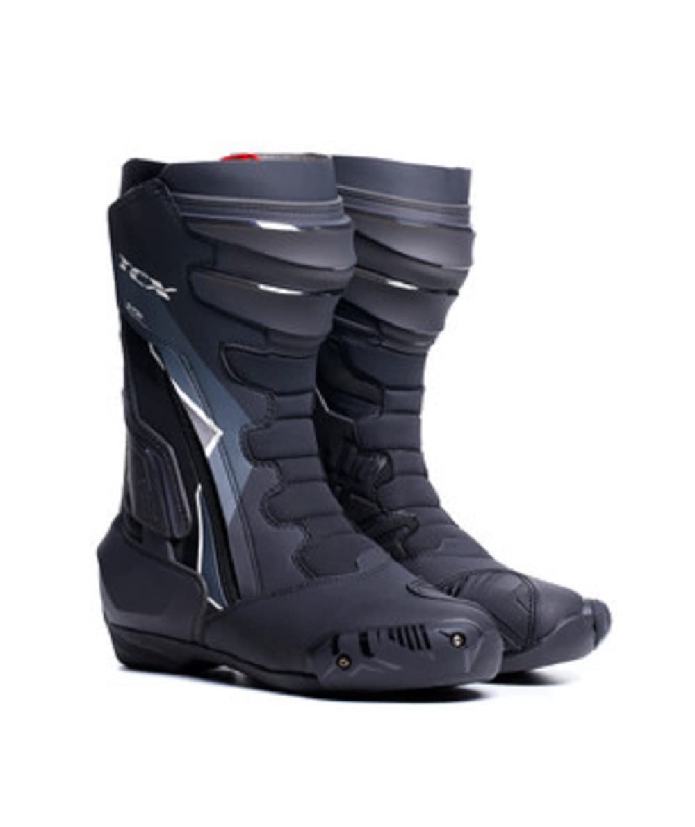 TCX - S-TR1, Damen-Motorradstiefel, Sportstiefel, Obermaterial aus Mikrofaser, Seitlicher Elastischer Reißverschluss und Klettverschluss, Schwarz/Weiß Pearl von TCX