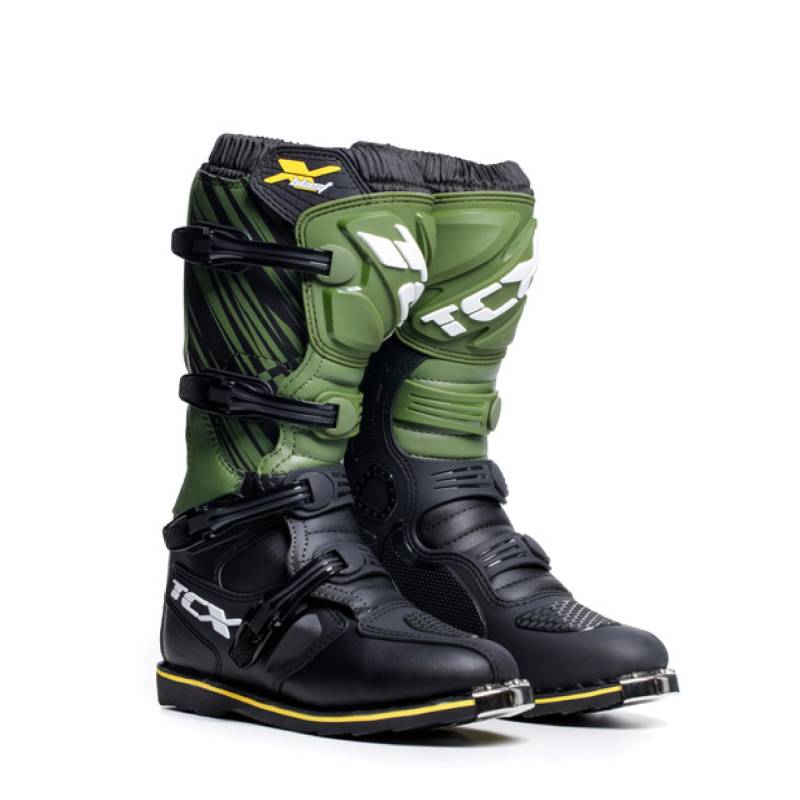 TCX - X-Blast, Herren-Motocross-Stiefel, Enduro-Stiefel, Off-Road-Stiefel mit Mikrofaser-Obermaterial und Goodyear-Laufsohle, Schwarz/grün/gelb, 43 EU von TCX