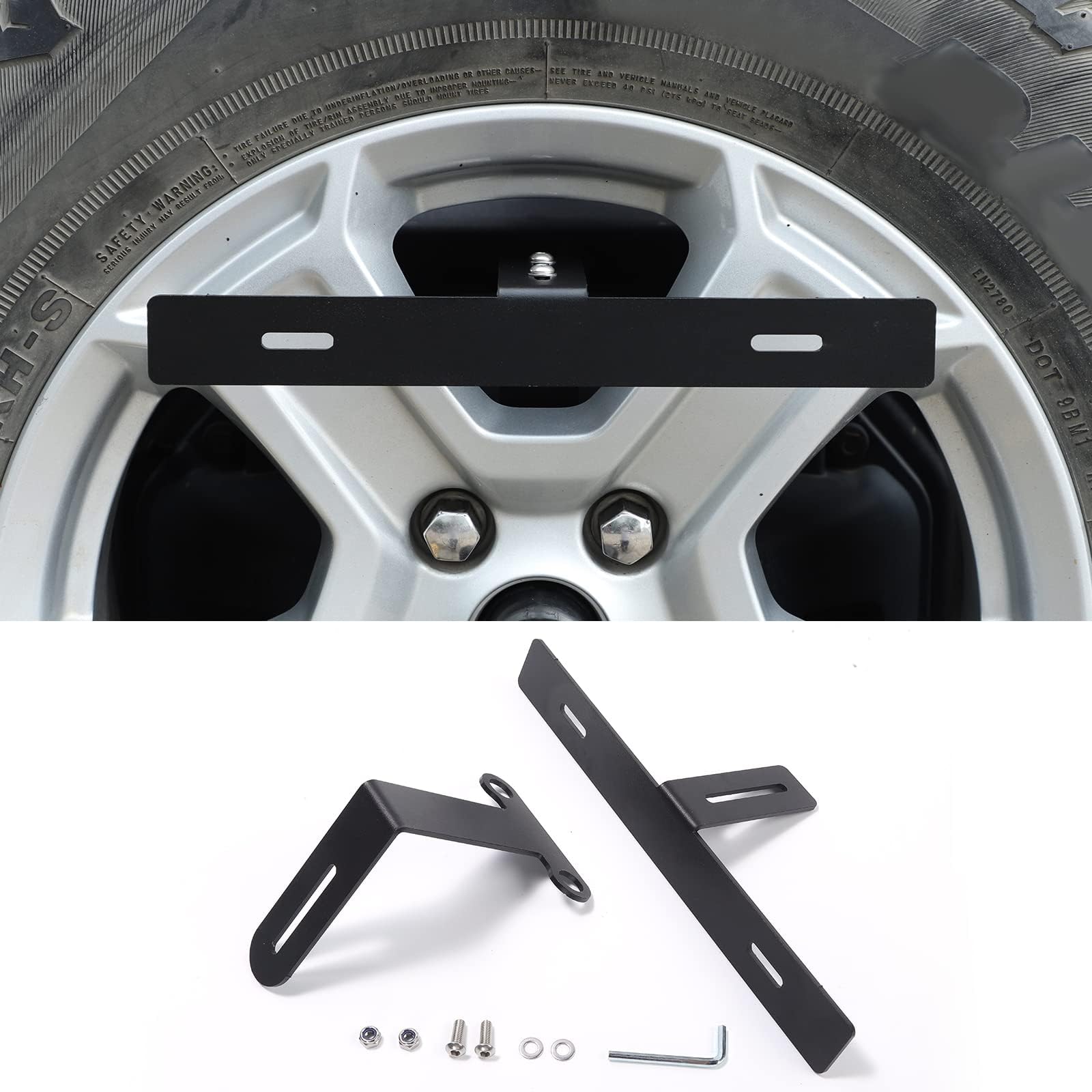 TDHLW Ersatzreifen Kennzeichen Verlagerung Halterung Halter für 2007-2022 Jeep Wrangler JK JKU JL JLU von TDHLW