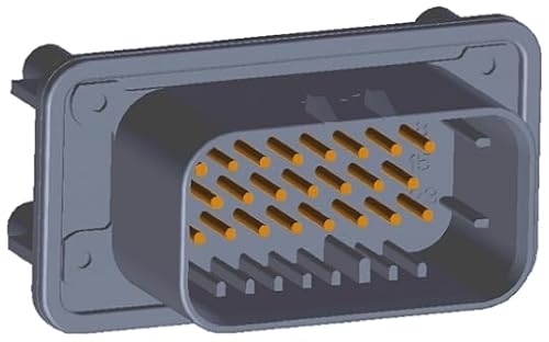 TE Connectivity AMPSEAL Automotive, Kfz-Steckverbinder, Leiterplattensteckverbinder, Stecker, 23-polig, Grau / 3-reihig von TE