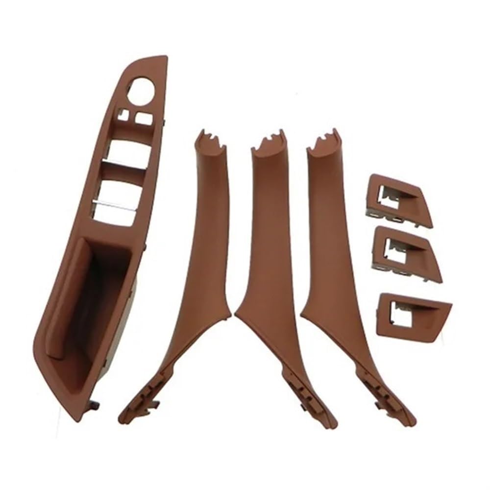 TEAKEA Links rechts innen Türgriffe Für 5 Serie Für F10 Für F11 Für 520 Für 525 RHD Auto-Innentürgriff Innentürverkleidung Pull Trim Cover(Red-Brown) von TEAKEA