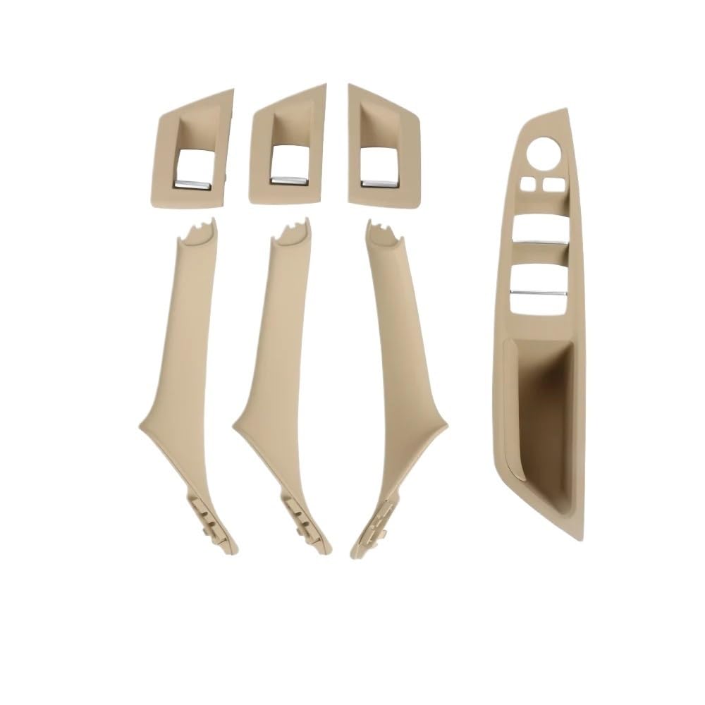 TEAKEA Links rechts innen Türgriffe Für 5er-Serie Für F10 Für F18 Für 523 Für 525 Für 528 LHD RHD 7-teiliges Auto-Innentürgriff-Set(RHD Beige) von TEAKEA