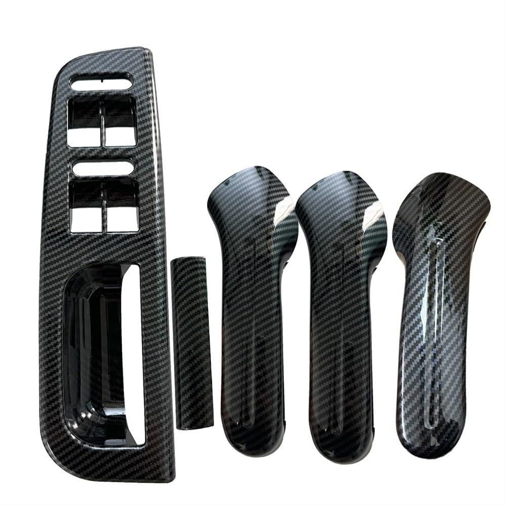 TEAKEA Links rechts innen Türgriffe Für Golf 4 A4 Für MK4 1999-2004 3B1867171 5X Innen Carbon Filber/Schwarz Auto Tür Pull Griffe Fenster Schalter Abdeckung(5PCS-Carbon Filber) von TEAKEA