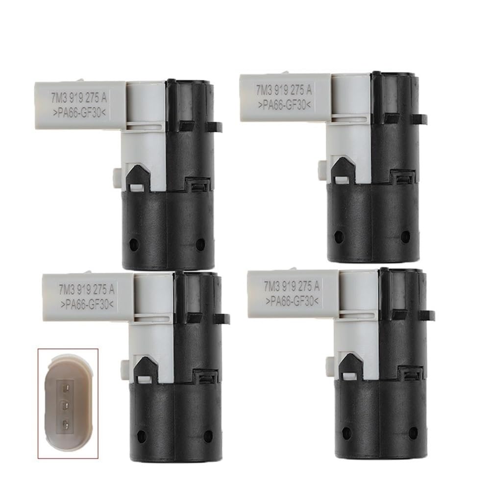 TEAKEA Park Assist Objektsensor Für A2 Für A3 Für A4 Für A6 Rückfahrassistent Sensor 7M3919275A Rückfahr PDC Parkplatz Sensor(Black 4 pcs) von TEAKEA