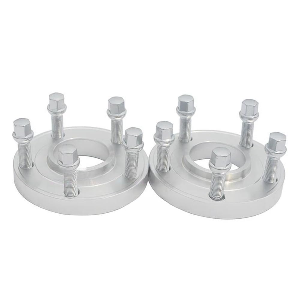 TEAKEA Spurverbreiterungen Spurplatten 2 Stück 15 Mm Hub Spurverbreiterungen 5 X 112–66,6 Autofelgen Zubehör Adapter Distanzscheiben Platte(14x1.5 Ball Bolts) von TEAKEA