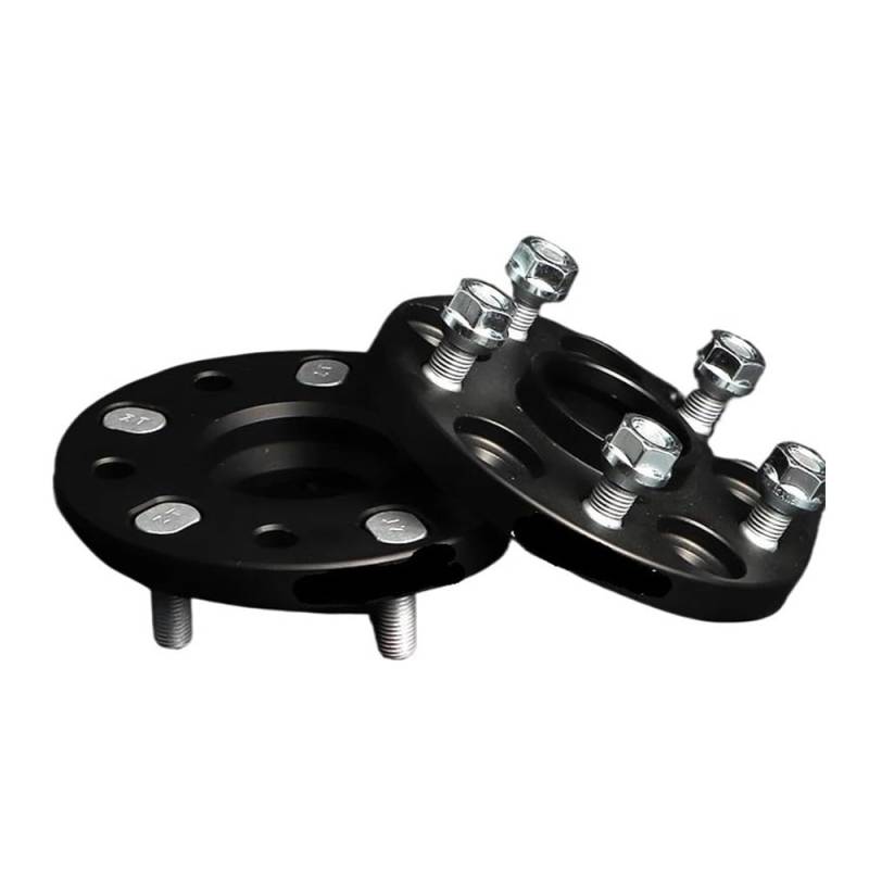 TEAKEA Spurverbreiterungen Spurplatten Für Crown Für GT2000 Für Prius 2 Stück 15/20/25/30/mm PCD 5x100 CB 54,1mm Rad Spacer Adapter 5 Lug Aluminium Rad Spacer Anzug(15MM Black Spacers) von TEAKEA